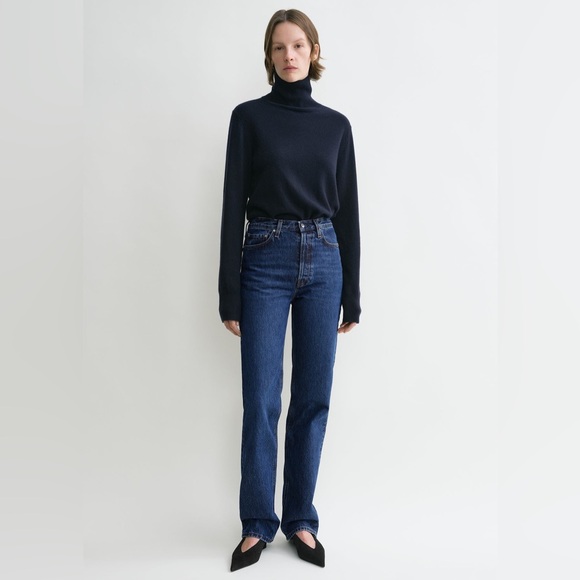 Toteme Denim - TOTEME Classic cut denim full length dark blue